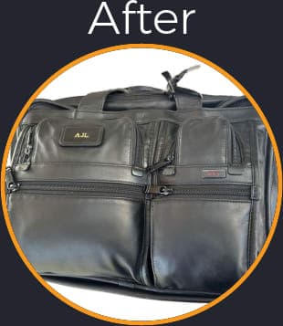 Tumi Briefcase with Discoloration, Dryness, Scuffs, and Oily Restored and Repaired in Los Angeles - After Picture