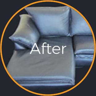 Color Change to Custom Grey fro Arizona Leather Sectional Sofa with Chaise in Lake Forest, CA - After Picture