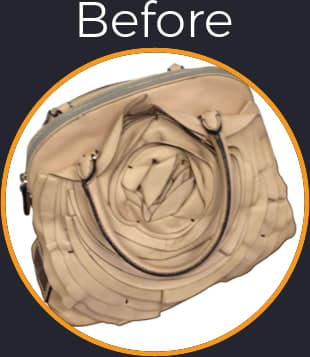 Designer Brand Handbag Fully Redyed and Recolored to Matte Black - Before Picture