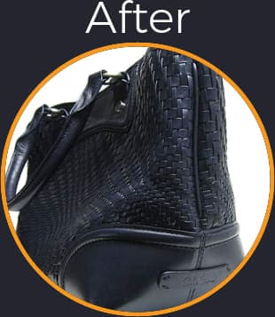 Leather Cole Haan Blue Handbag with Scuffs and Discolored Refurbished - After Picture