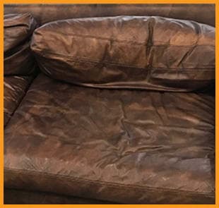 A RH leather couch with very saggy backrest cushions, lacking support and shape, will benefit from our Restuffing Cushion Service, which restores comfort and shape effectively A RH leather couch with very saggy backrest cushions, lacking support and shape, will benefit from our Restuffing Cushion Service, which restores comfort and shape effectively