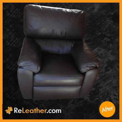 Tan aniline recliner American Leather Orange County after