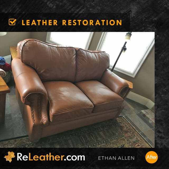 Recolor Tan Leather Sofa - After Recolor Tan Leather Sofa - After