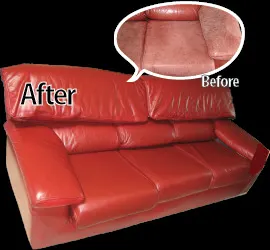 Leather restoration couch sofa before and after