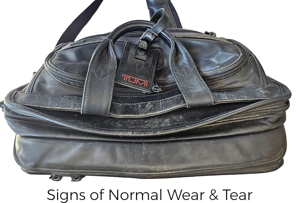 Leather Restored Tumi Black Leather Briefcase - Before