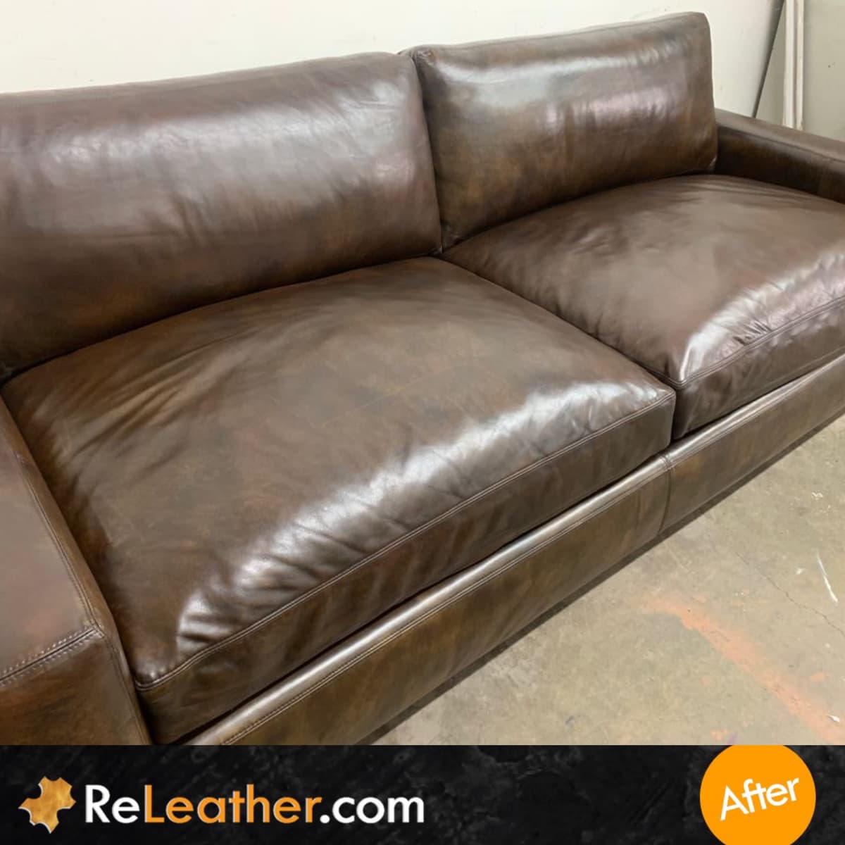 After Picture of Leather Cleaning Sofa in San Diego