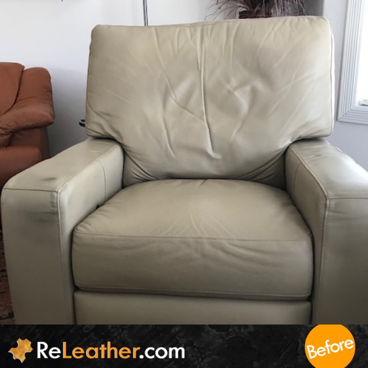 Before Picture of Leather Dyeing Chair Sofa in San Diego