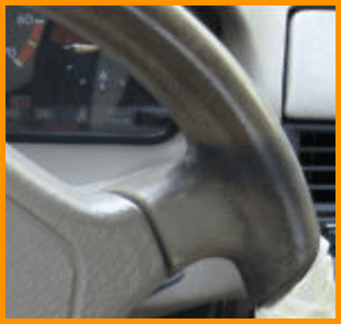 Scratches issue example for steering wheel restoration Scratches issue example for steering wheel restoration