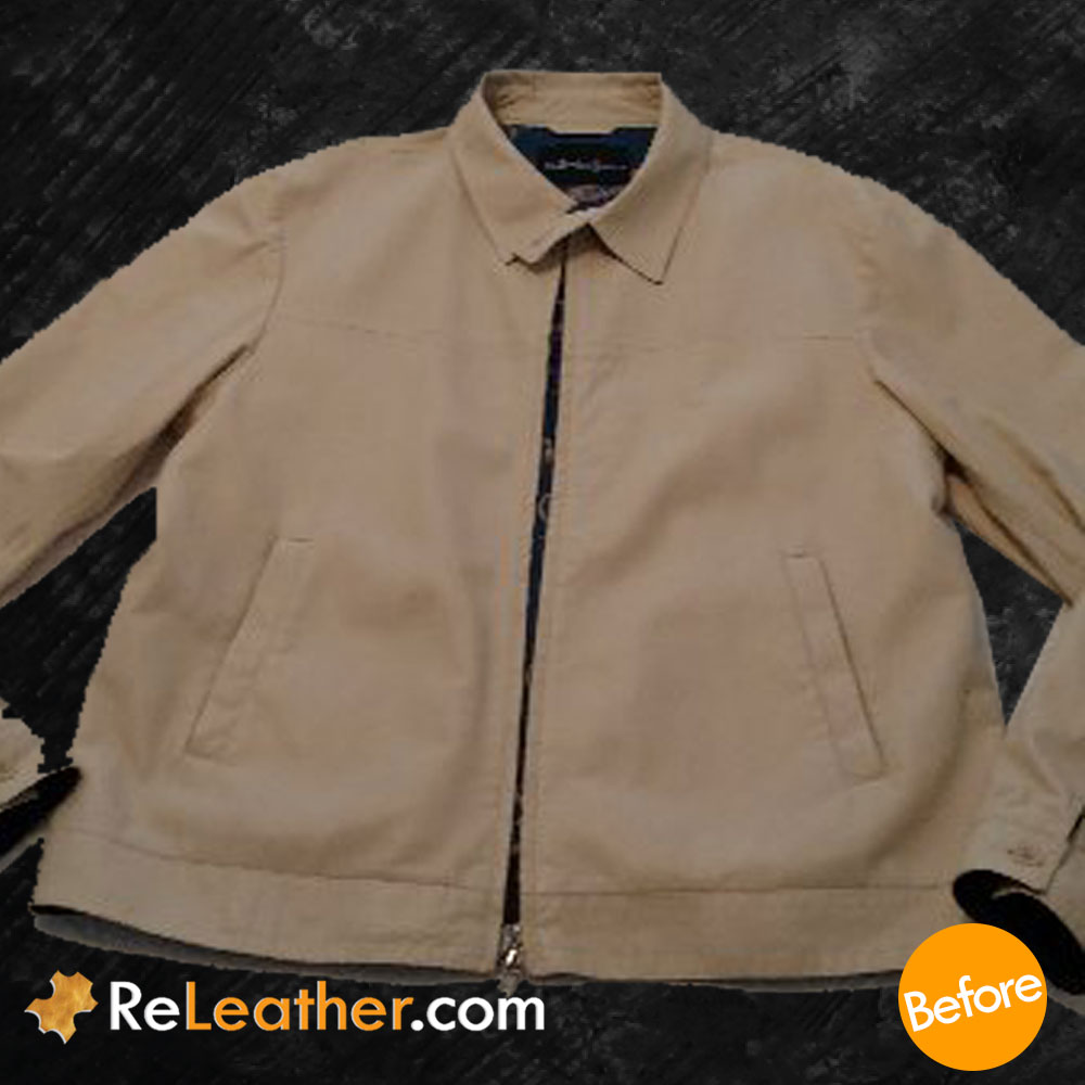 Leather Redyeing / Recoloring for Designer Leather Coat - Before