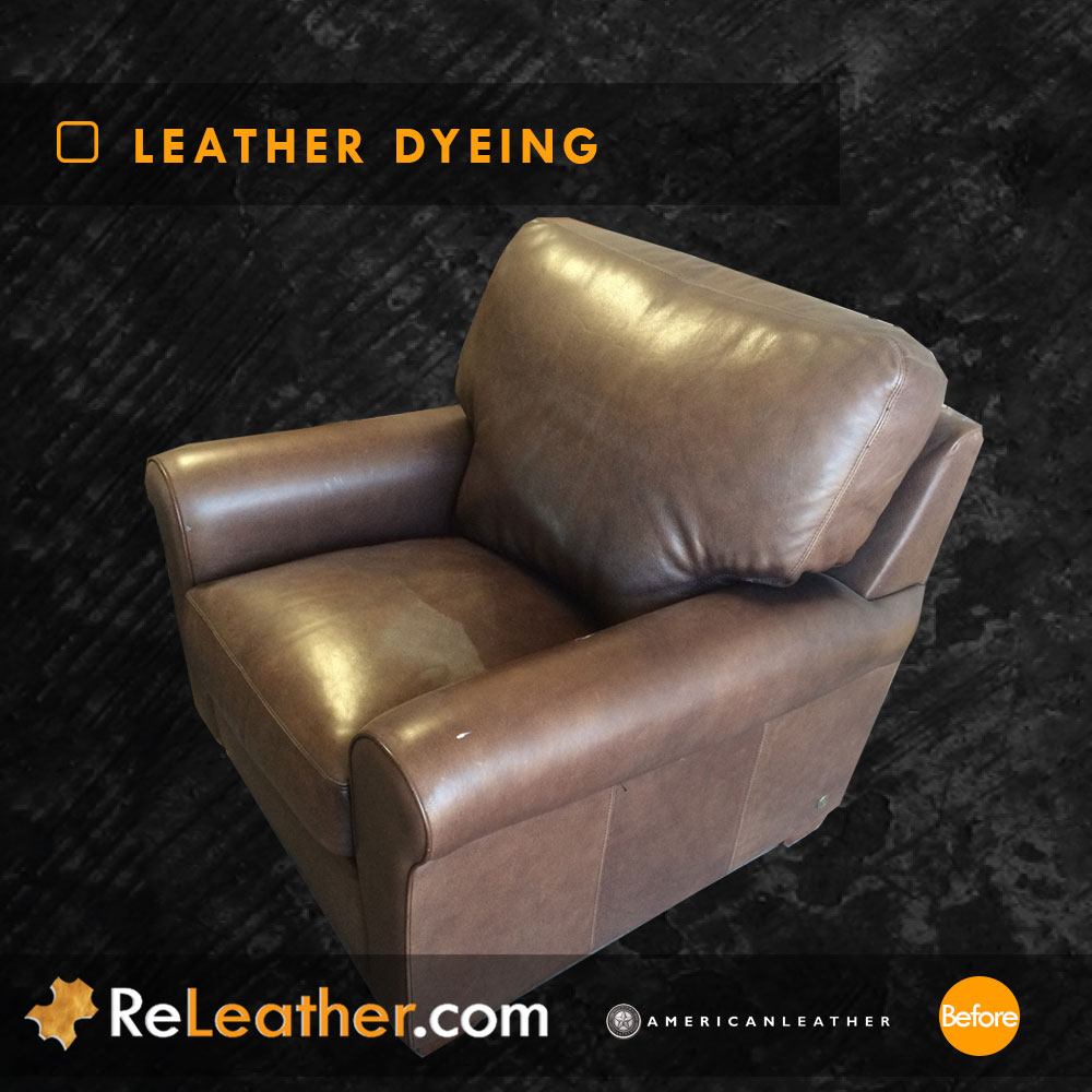 Leather Restoration Brown Leather Chair - Before