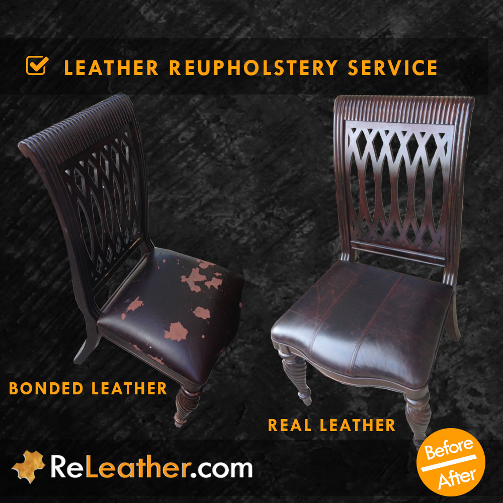 Bonded Leather Elegant Dining Room Upholstered to Real Leather